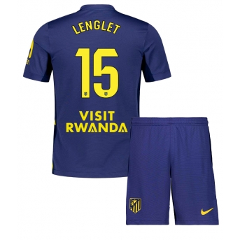 Billige Fotballdrakt Atletico Madrid Clement Lenglet #15 Replika Bortedraktsett Barn 2025-26 Kortermet (med bukser)